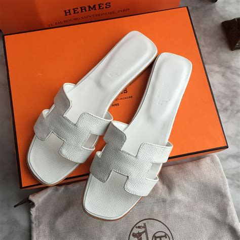 hermes slippers white|all white hermes slippers.